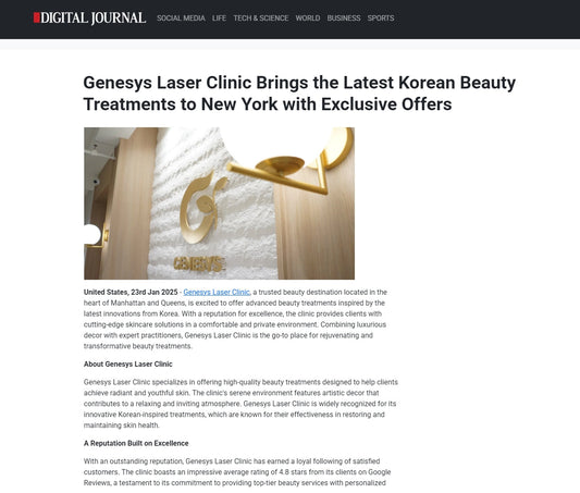 Genesys Laser Clinic Brings the Latest Korean Beauty Treatments to New York with Exclusive Offers